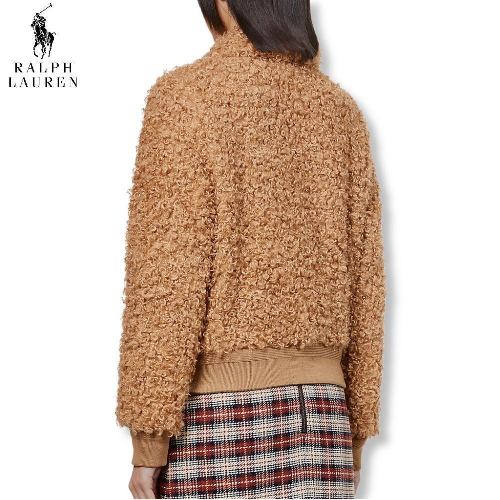 Polo Ralph Lauren **NWT** High-Pile Fleece Bomber Jacket in Tan - Picture 4 of 7